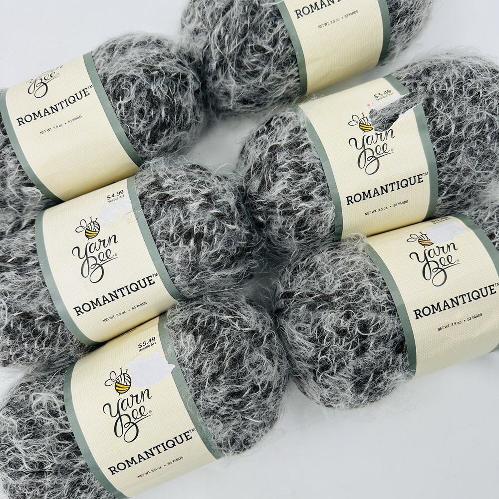 6 Yarn Bee ROMANTIQUE Yarn VANILLA FROSTING Acrylic Polyamide